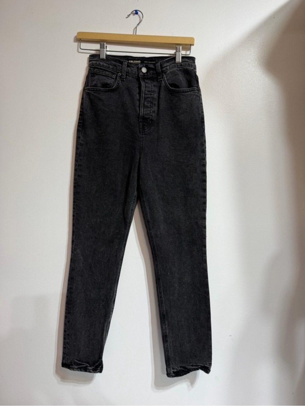 GRLFRND The Piper low Rise Boyfriend Jeans Black Acid Wash Distressed Denim 26